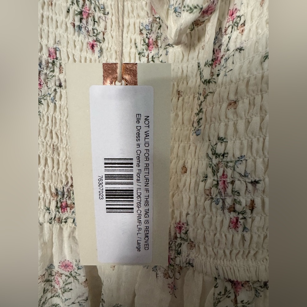 Elle Smocked Floral Ruffle Maxi Dress in Creme Floral - Picture 2 of 3
